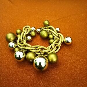 Art Deco bauble ball charm bracelet